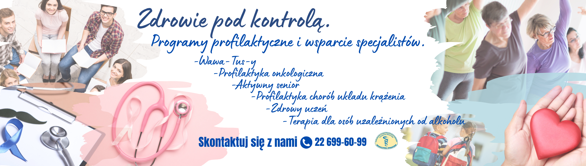 baner reklamujący usługi zoz mokotów