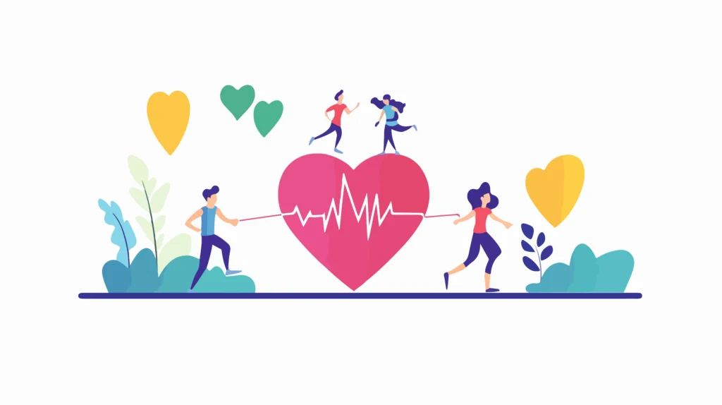 Graf pulsującego bicia serca podczas ćwiczeń Koncepcja zdrowia sercowego