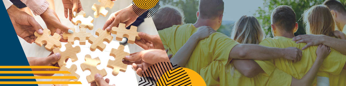 Stetoskop z żółtą wstążką i dłonie trzymające niebieską wstążkę, symbolizujące profilaktykę chorób nowotworowych