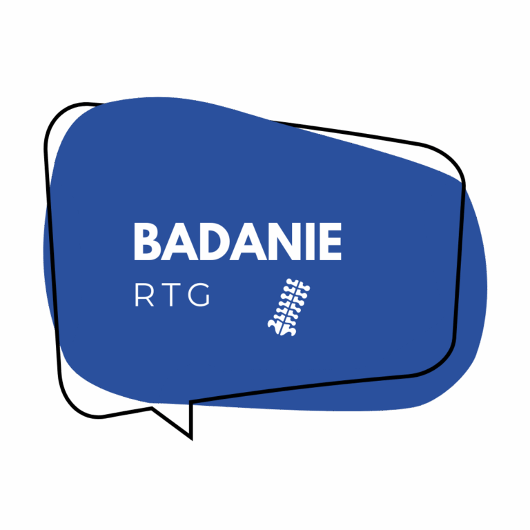 Badanie RTG – baner z ikoną kręgosłupa
