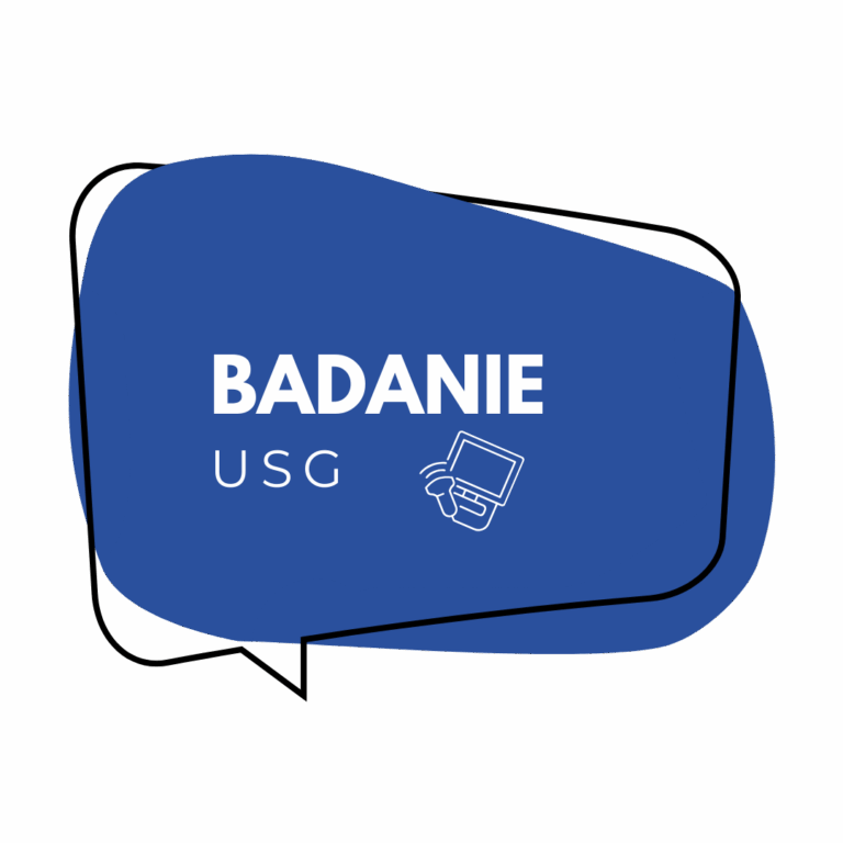 Badanie USG – baner z ikoną aparatu ultrasonograficznego