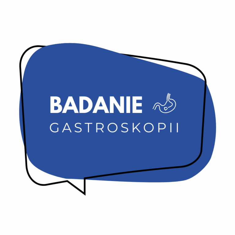 Badanie gastroskopii – baner z ikoną żołądka