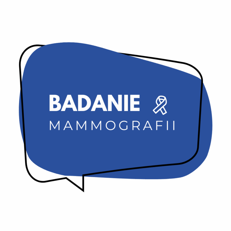 Badanie mammografii – baner z ikoną wstążki