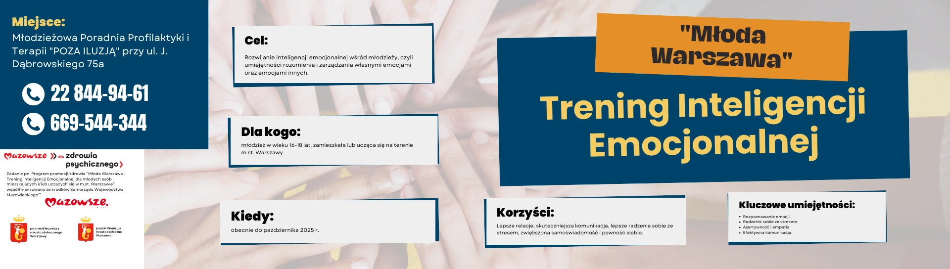 baner informujący pacjentów o programie młoda warszawa